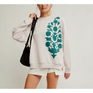 FP Movement Free People Buti Logo Pullover Sweatshirt Petal Pink XL NWT